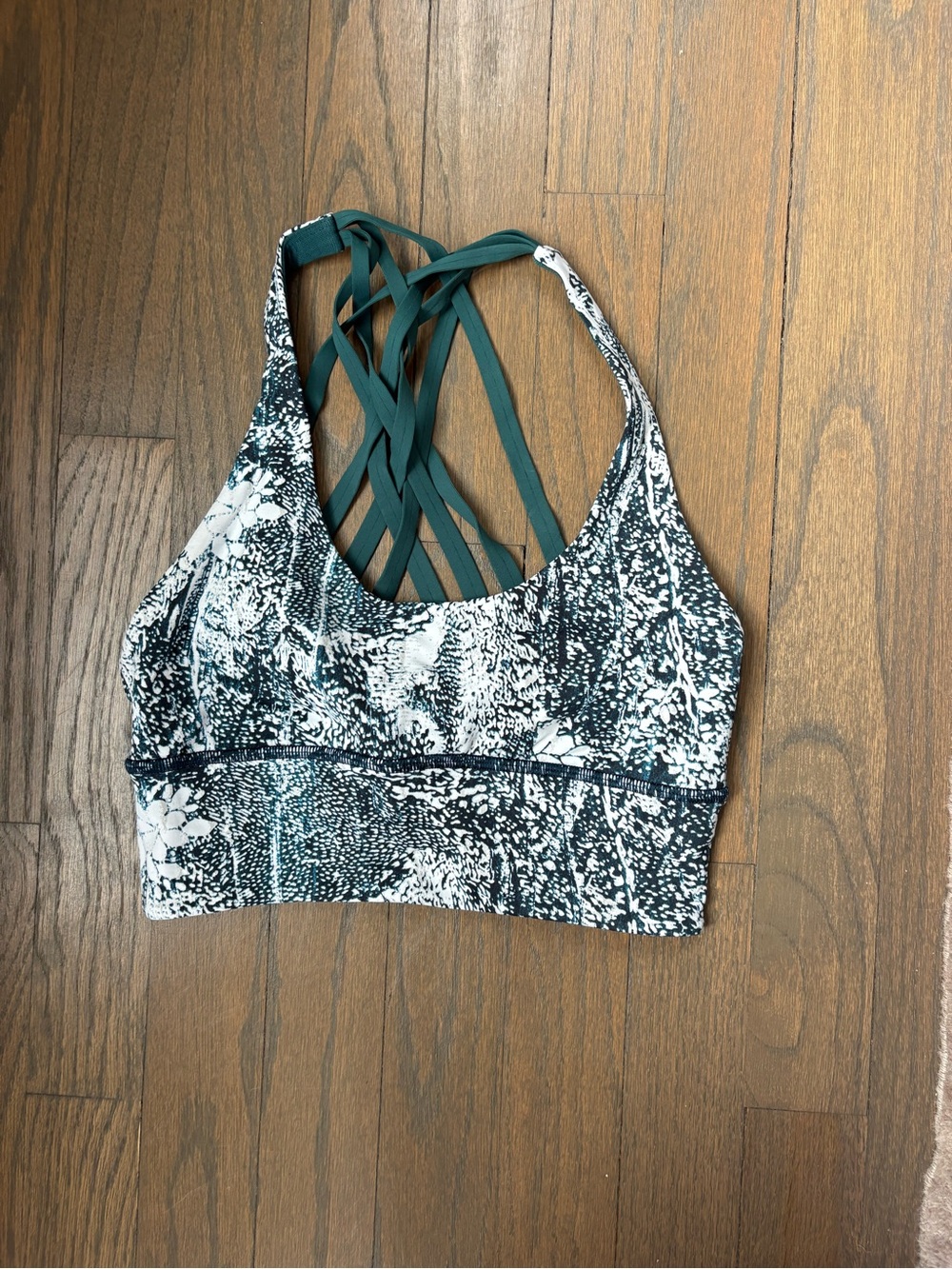 lululemon athletica Teal Strappy Printed Sports Bra